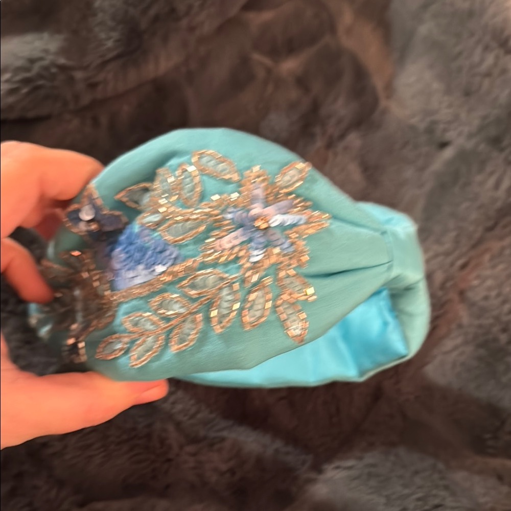 Embroidered Turquoise Headband